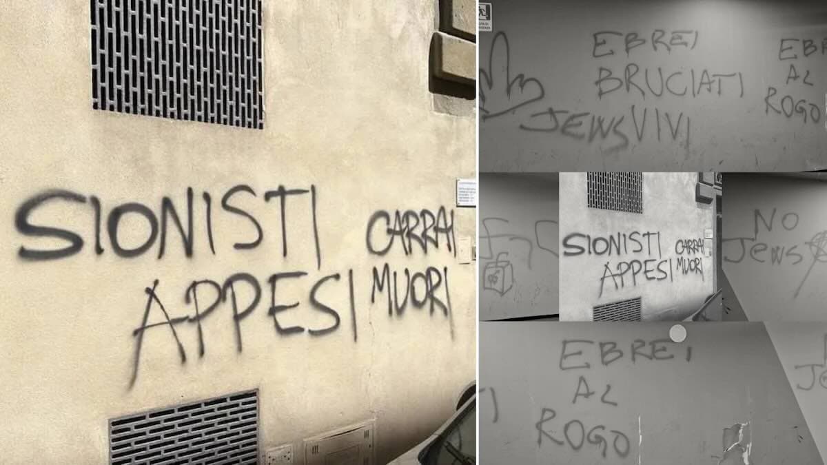 «Ebrei al rogo, sionisti appesi», le scritte shock sui muri di Firenze, nel mirino anche il console d’Israele Carrai. Funaro: «Inaccettabile»