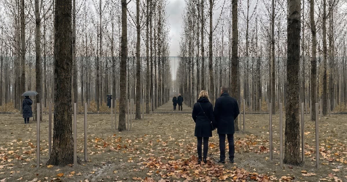 Recuerdo y presencia a través de la espacialidad: un bosque de fresnos acompaña el rito de la despedida