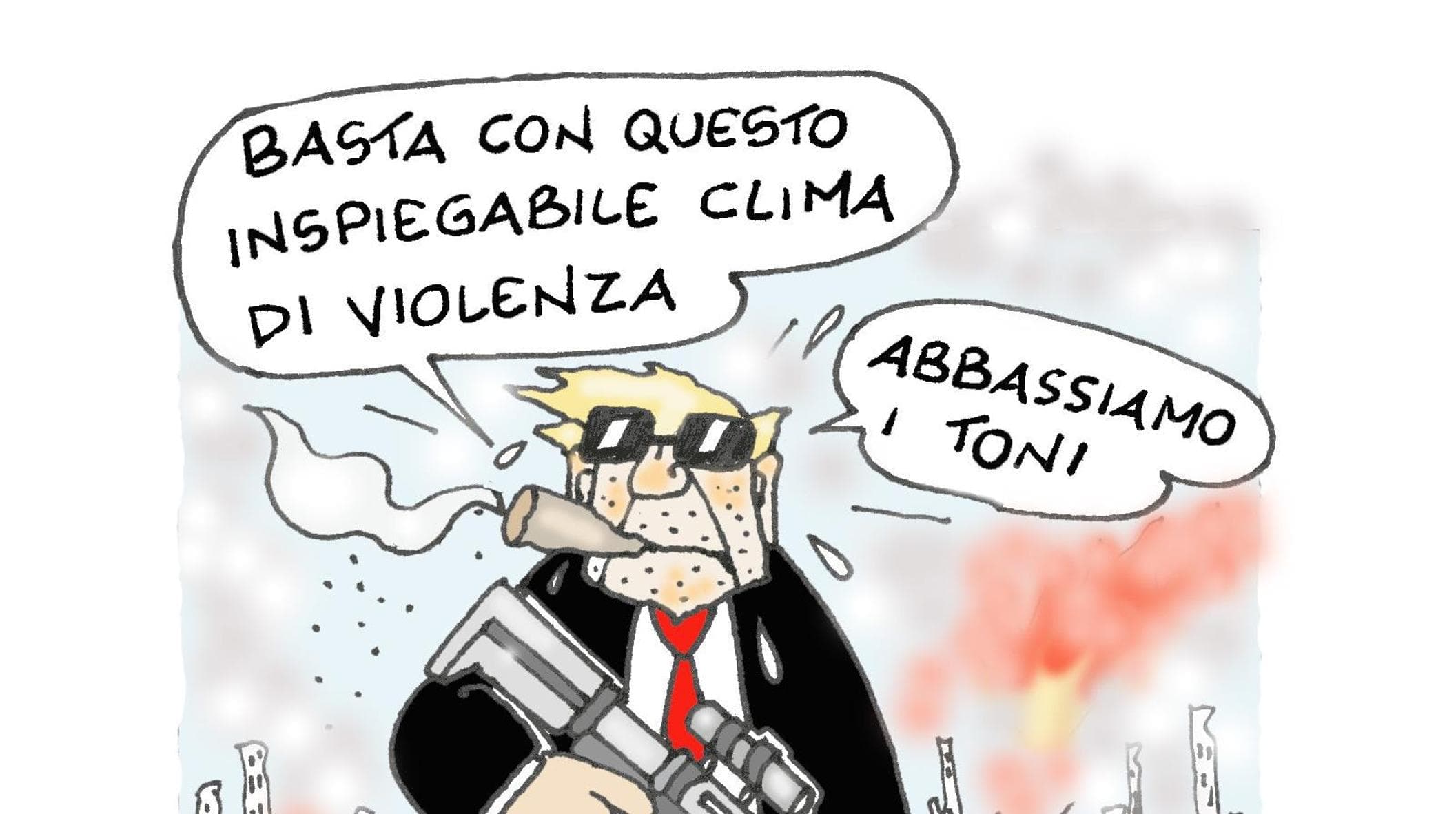 La vignetta di Ellekappa: Trump e la violenza